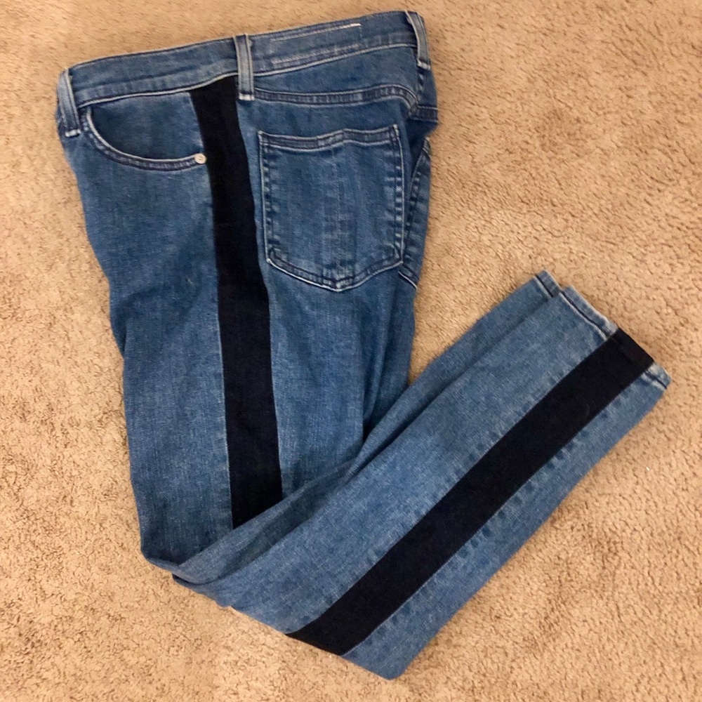 Rag and bone high-waisted striped jeans